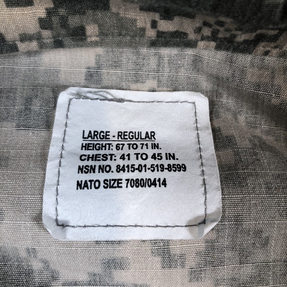 US Army Digital Camo Jacket Mens Large Military Combat Uniform 8415-01-519-8501 - Picture 7 of 16